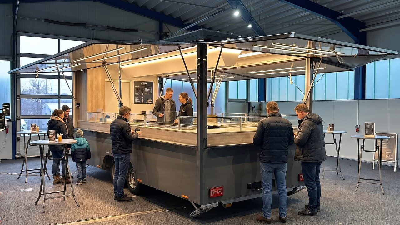 Der neue Foodtruck, hell beleuchtet